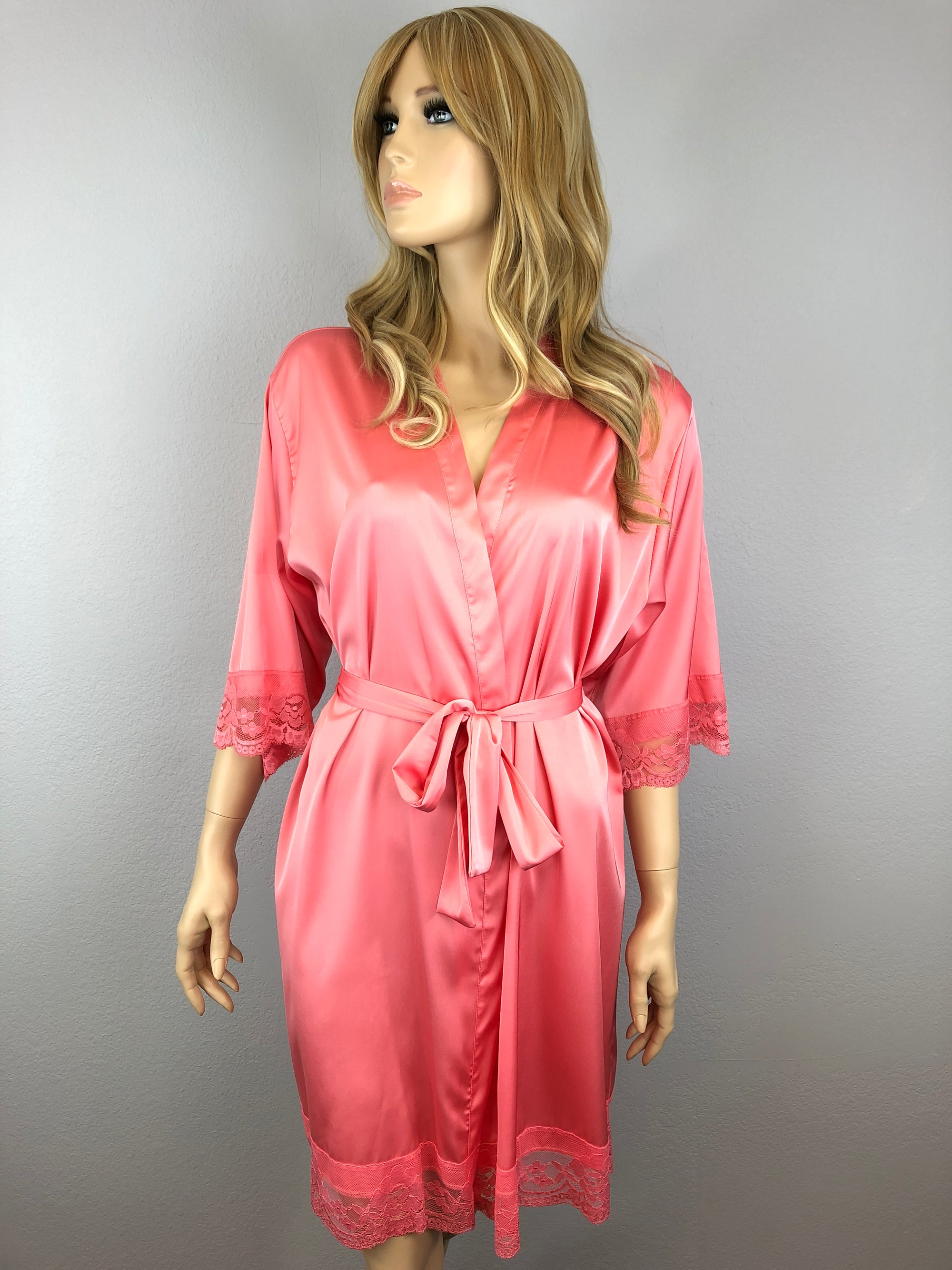 Coral - Premium Matching Lace Bridesmaid Robe