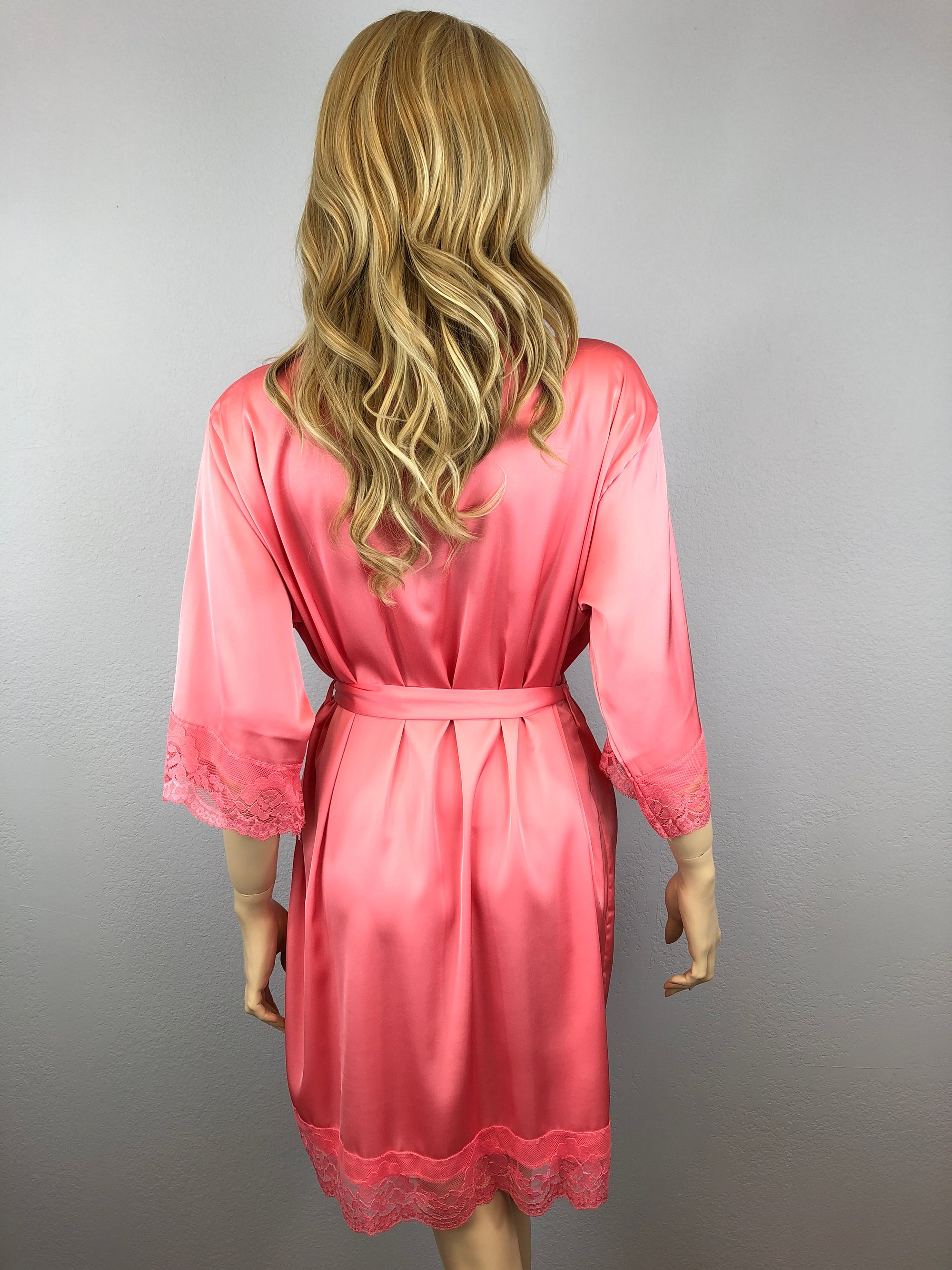 Coral - Premium Matching Lace Bridesmaid Robe