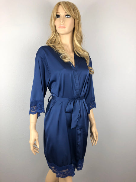 Navy - Premium Matching Lace Bridesmaid Robe