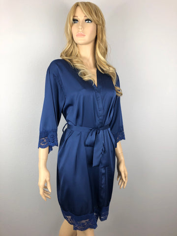 Navy - Premium Matching Lace Bridesmaid Robe