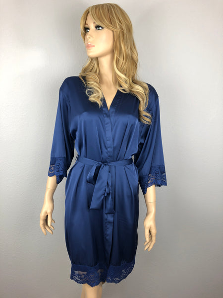 Navy - Premium Matching Lace Bridesmaid Robe