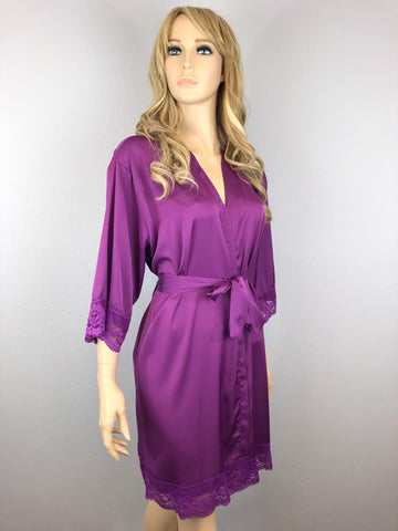 Purple - Premium Matching Lace Bridesmaid Robe