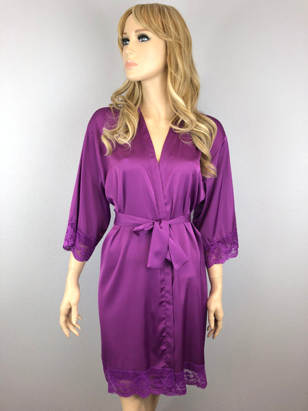 Purple - Premium Matching Lace Bridesmaid Robe