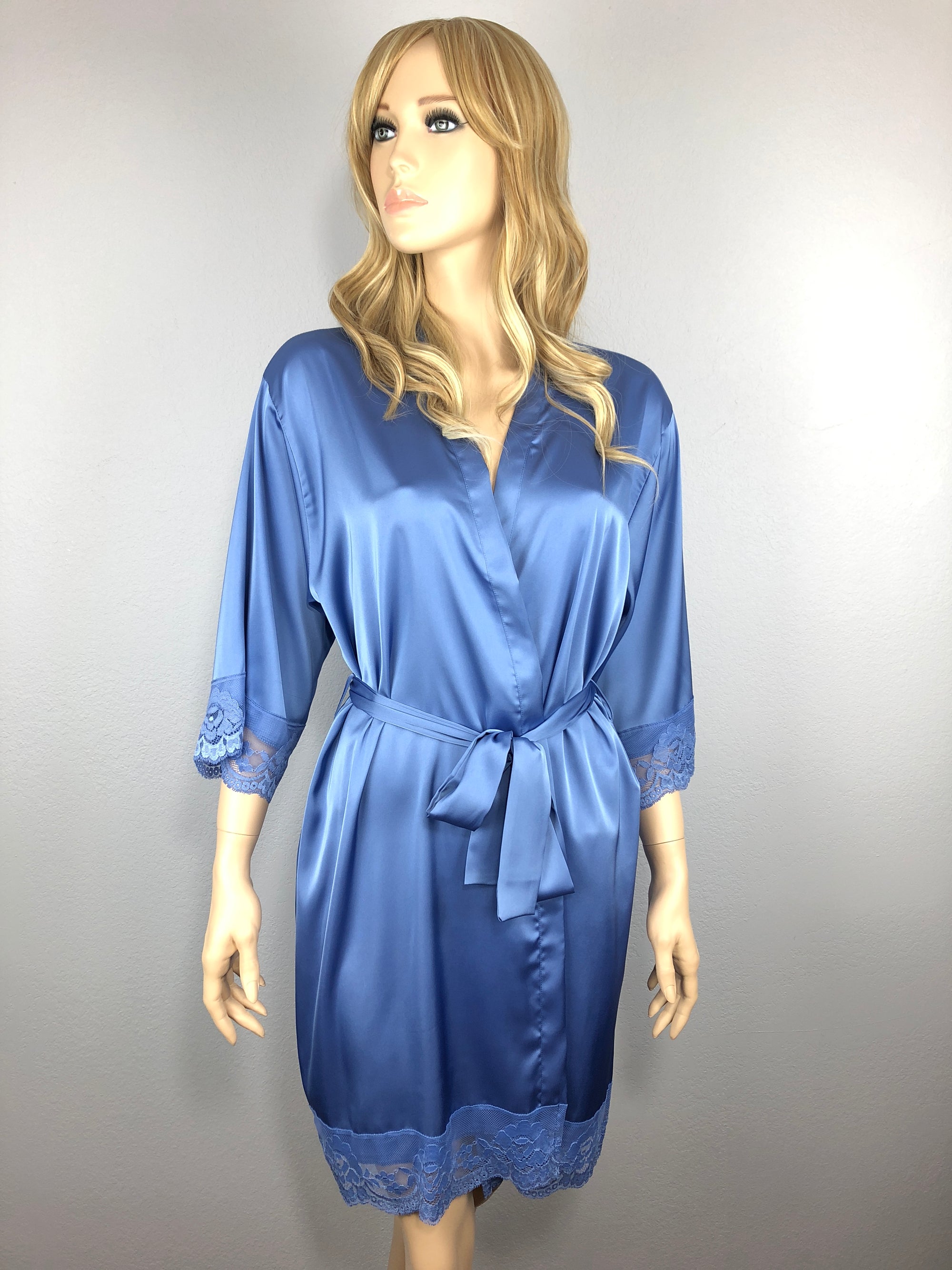 Slate Blue - Premium Matching Lace Bridesmaid Robe