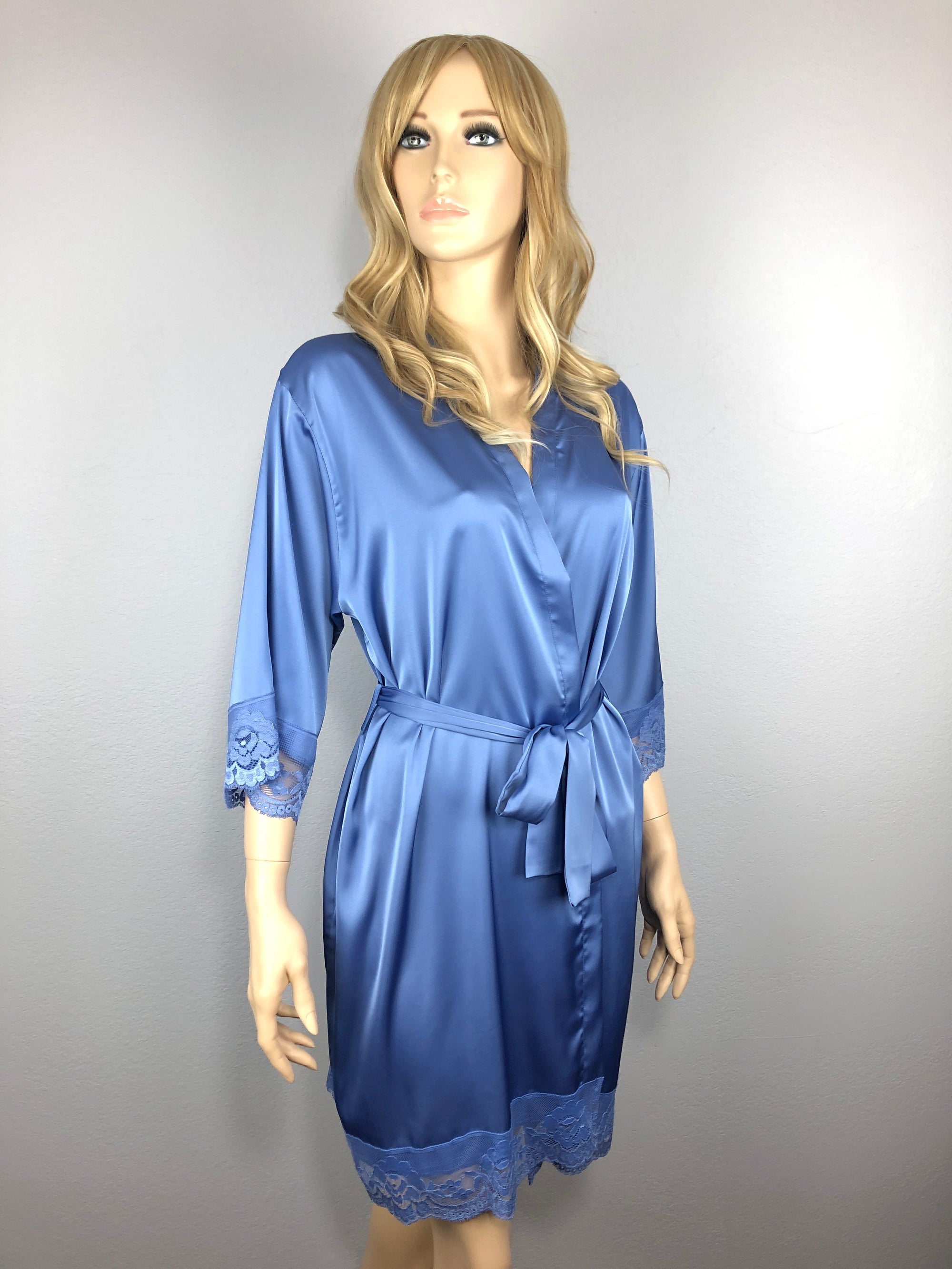 Slate Blue - Premium Matching Lace Bridesmaid Robe